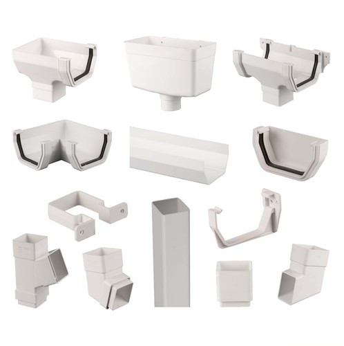 White square plastic - white,