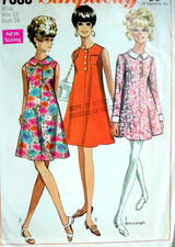 1960s SIMPLICITY 7683 -  Misses Dress sewing pattern      Size 12