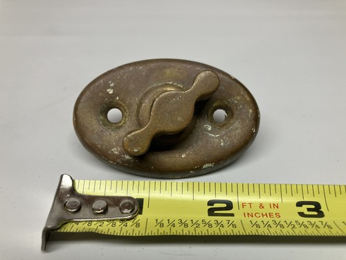 Antique small brass oval - , turn