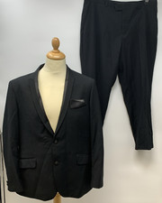 Harry Brown Black Label Black 2-Piece Dinner Suit 44S 38S L28                B11