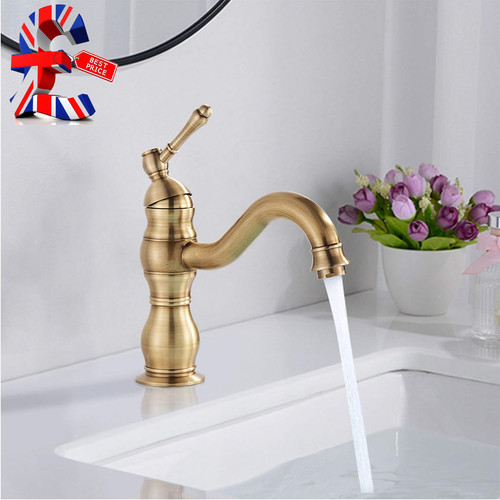 Antique brass bathroom sink - brass,