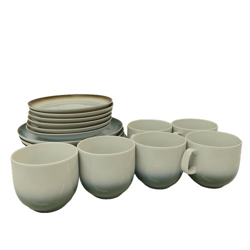 Ombre grey blue ceramic - blue,