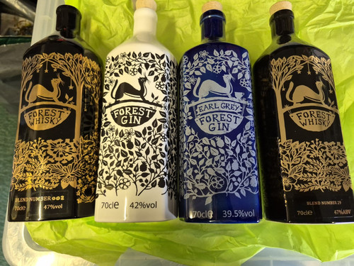 Forest gin and whisky bottles - gin,
