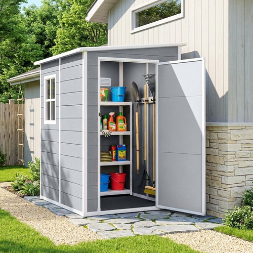 4x5ft plastic garden shed - plastic,