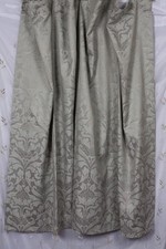Sage green Art Nouveau styled cotton rich woven curtains. 64"W X 54" D.