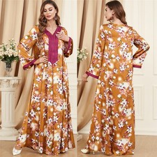 Ramadan Eid Abaya Kaftan Maxi Dress Women Muslim Party Gown Evening Robe Caftan
