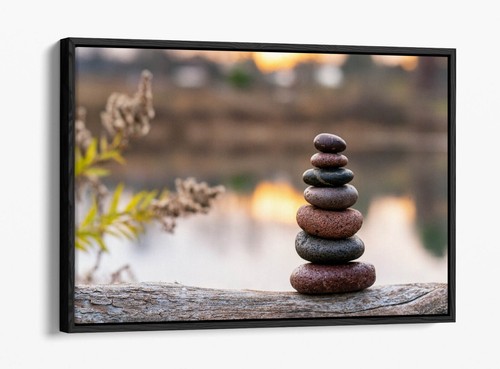 Brown zen stones - stacked, on