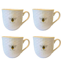 Set of 4 Bee Printed High