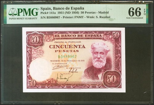 Pesetas december 1951 - december, 31,