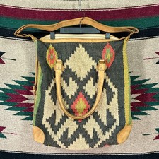 Vintage Jute & Leather Navajo