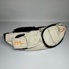 Vintage No Fear Waist Bag Fanny Pack Bum Bag Crossbody Beige/Red Retro 1990s Y2K