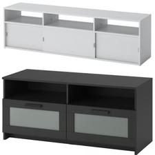 IKEA TV Stand Bench Black/Light Grey – BRIMNES 120cm/SPIKSMED 155cm Storage Unit