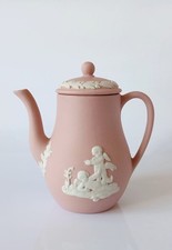 Wedgwood Pink Jasperware Miniature Coffee Pot