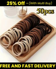 Brown Colour Thick Strong Women Girls School Endless Hair Elastics Bobbles Bands