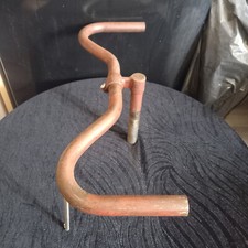 RARE VINTAGE 1920-30,S STEEL MOUSTACHE CYCYLE HANDLEBARS & HEADCLIP STEM..