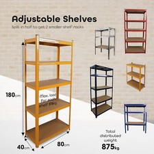 Garage Shelving Unit 5 Tier Storage Shelves Free Standing Boltless Rack For Home