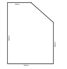 2 x Stove Glass to suit Aarrow Hamlet 190mm x 140 shaped, see image for sizes