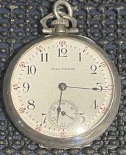 1903 Waltham Pocket Watch Gr. 115 Mod. 1900 15j 0s Sterling Silver Case Runs