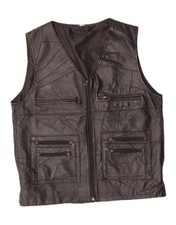 VINTAGE Mens Leather Gilet UK