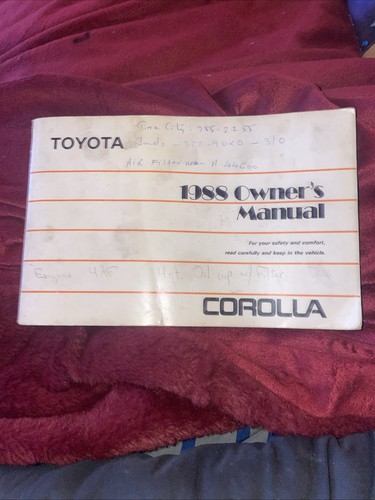 1988 toyota corolla - toyota, owners