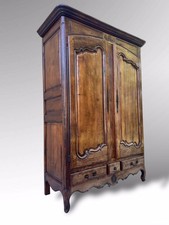 French Normandy 2 Door Armoire Linen Cupboard Housekeeping Wardrobe