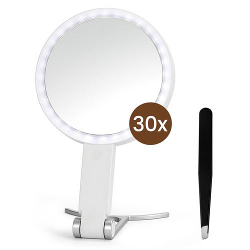Magnifying mirror with - with, light