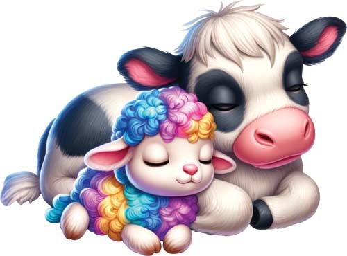 Colourful baby sheep - sheep, wall