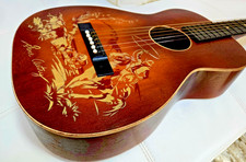 Vintage 40s Gene Autry  Cowboy Stencil Parlor Acoustic Guitar ,MUST SEE !!
