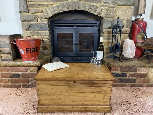 Old antique pine chest - old,