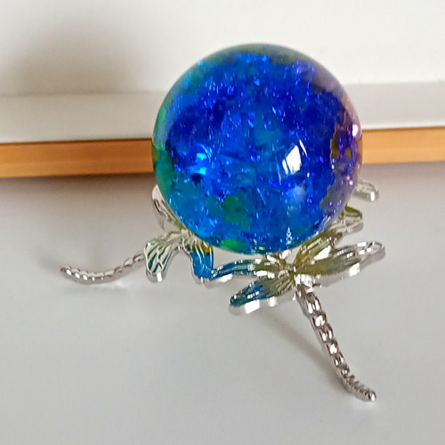 Blue green glass orb - blue/green,