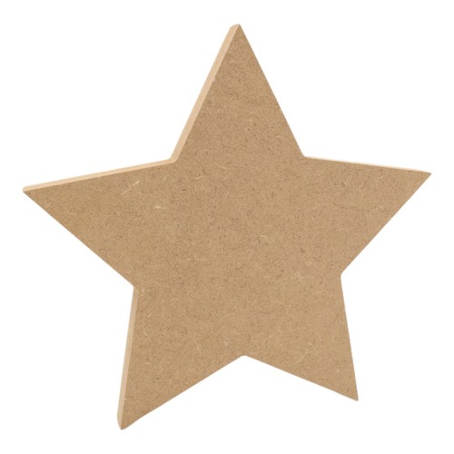 Wooden mdf star - wooden, square
