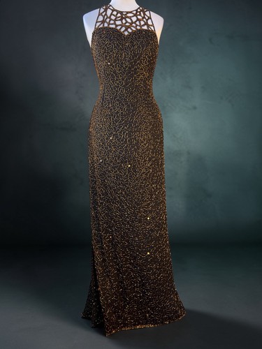 Vintage 90s beaded prom dress - vintage,