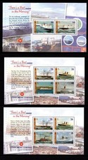 ISLE OF MAN  2005  SHIPS:  STEAM PACKET COMPANY  SET OF 5 BOOKLET PANES  MNH