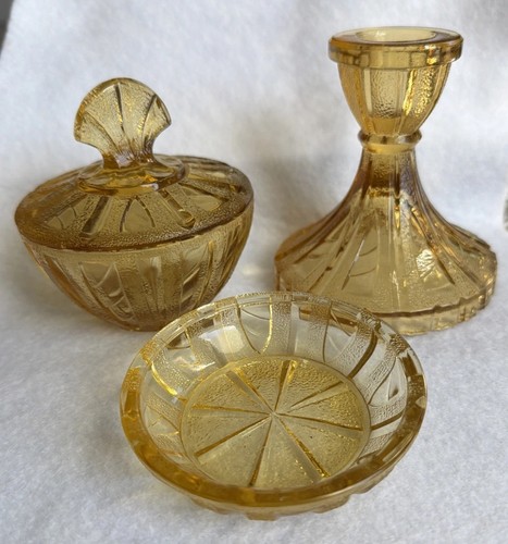 Vtg art deco amber - amber, table