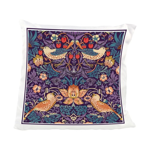 Strawberry thief cushion - strawberry,
