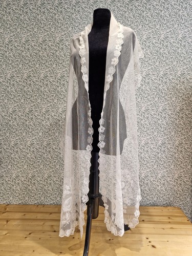 Antique lace shawl - lace,