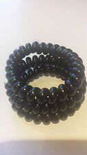 Large Black Spiral Durable Stretchy Hair Bands Hairband Bobbles X 3 X 6cm
