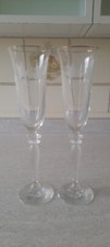 Golden wedding flute glasses Pair Gold rim 50 years No original box Never used