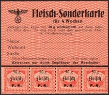 Special food rations - rations, card