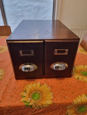 Mid Century 2 Drawer Filling Cabinet Vintage  24.5 Cm Tall 51.5 Deep 33cm Wide.