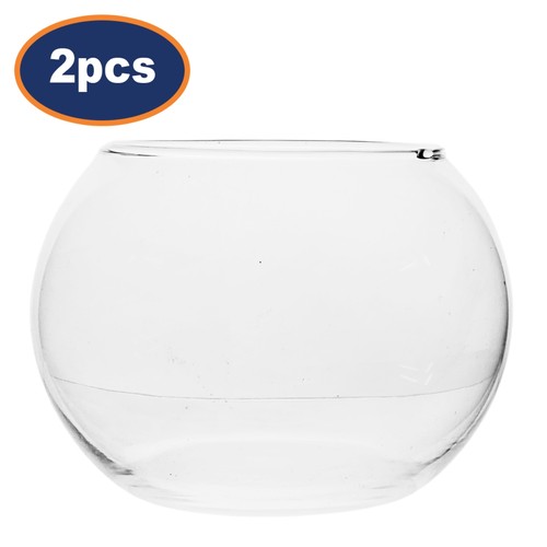 Clear glass bowl vase - vase, 2pcs