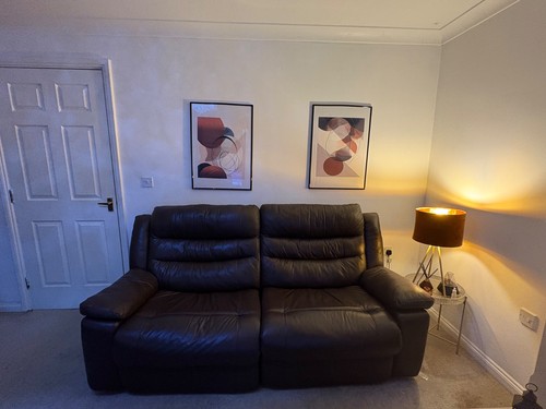 Leather sofa set with - , manual