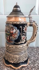 Swiss Lidded Beer Stein with