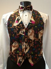 Disney Looney Tunes "Taz" Backless Vest & Pre-Tied Bow Tie Prom Disney Costume