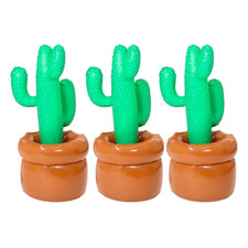PACK OF 3 JUMBO INFLATABLE CACTUS 96 CM MEXICAN WILD WEST PARTY DECORATION CACTI