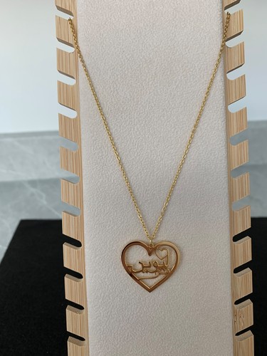 Gold tone heart pendant - (2093),