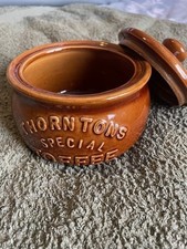 Retro Thorntons Special Toffee Jar with Lid Orange/Brown Good Condition