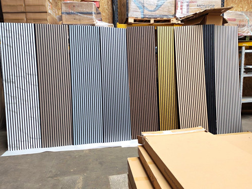 Oak slat decorative wall - 3d,