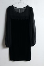 Connected Apparel Womens Sheer Contrast Occasional Dress - Black - Size 14 (i28)