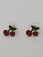 Cherry Stud Earrings Enamel